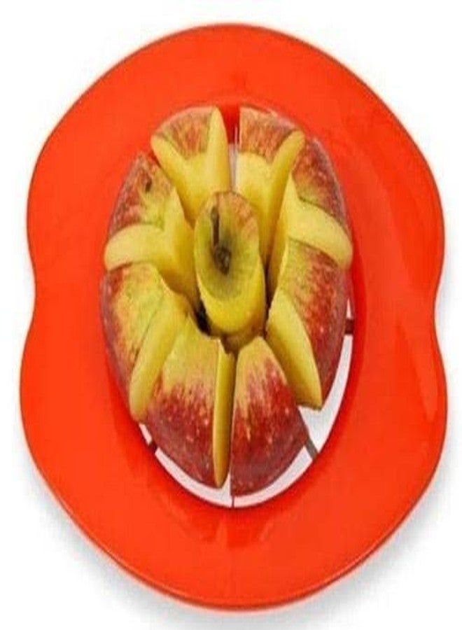 DeoDap Kitchenware Premium Plastic & Stainless Steel Apple Cutter/Fruit Slicer with 8 Blades (Red/Multicolor) - Image 2